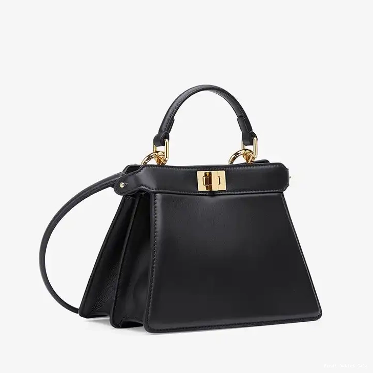 Affordable Bag Nappa Leather In Fendi Black Peekaboo ISeeU Petite 0525